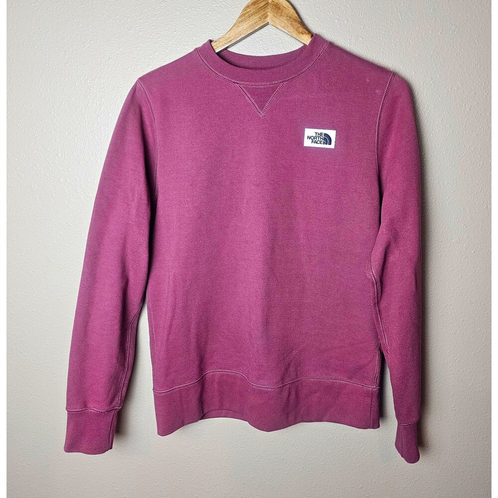 The North Face Maroon Crewneck Fleece Sweatshirt Logo Cotton Blend Women’s S
